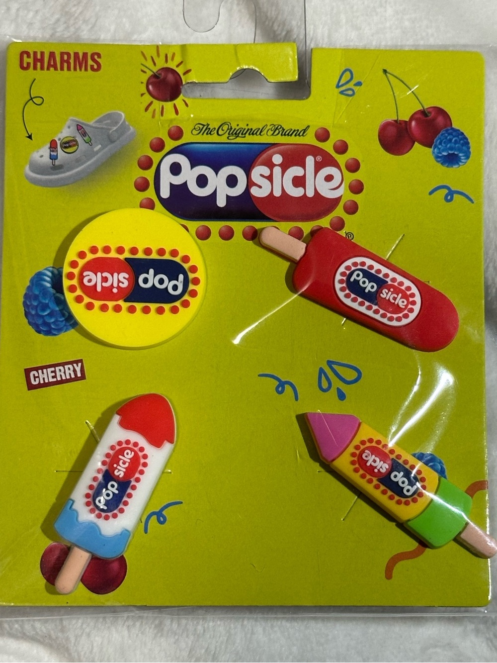 Original Popsicle Logo Shoe Charms Set - 4pc Retro Foodie Croc Accessories